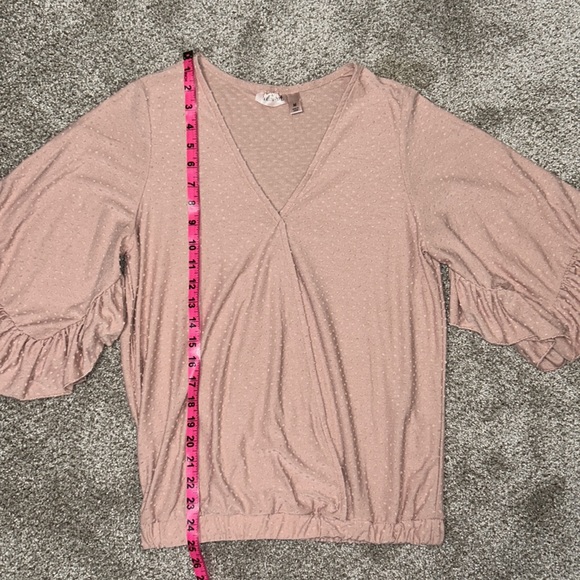 Willow & Root Swiss Dot V-Neck Blouse - Picture 5 of 7